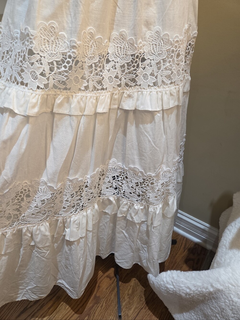 Nwt Medium Endelss Sumer Sleeveless White Lace-Trim V-Neck Maxi Dress $230 - Picture 11 of 16